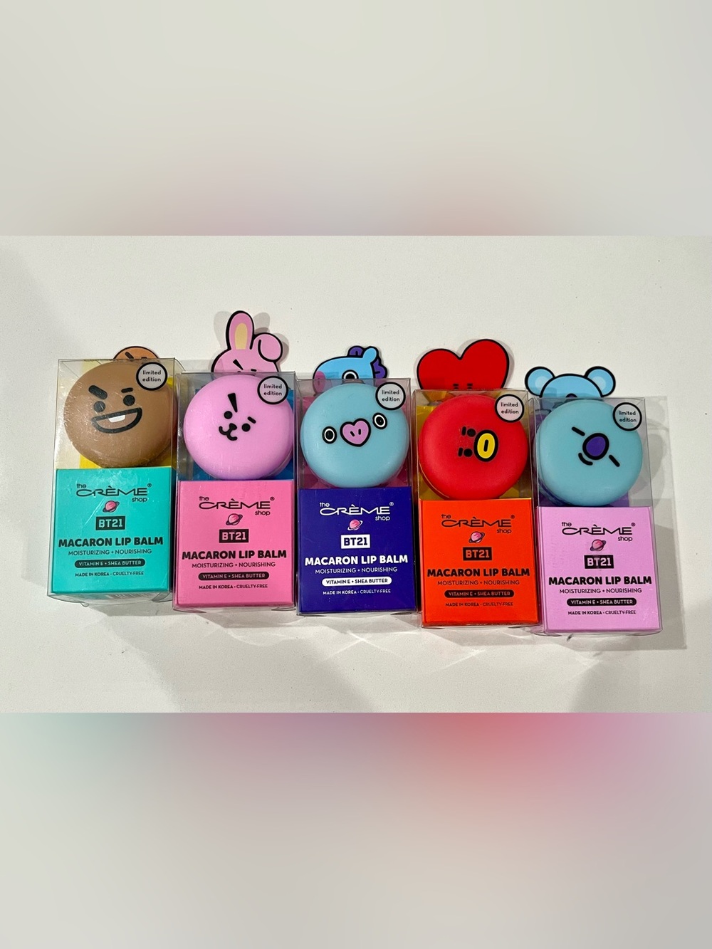 NIB The Creme Shop BT21 Macaron Lip Balm Bundle